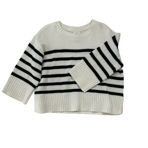 GAP Black and White Striped Knit Sweater